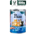 کنسرو گربه بالغ پابلو طعم مرغ و سالمون و گوساله مدل پته