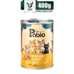 کنسرو گربه بالغ پابلو طعم مرغ و گوشت گاو مدل پته