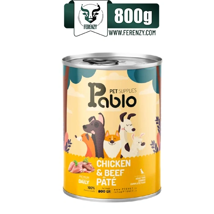 کنسرو سگ بالغ پابلو طعم مرغ و گوشت گاو مدل