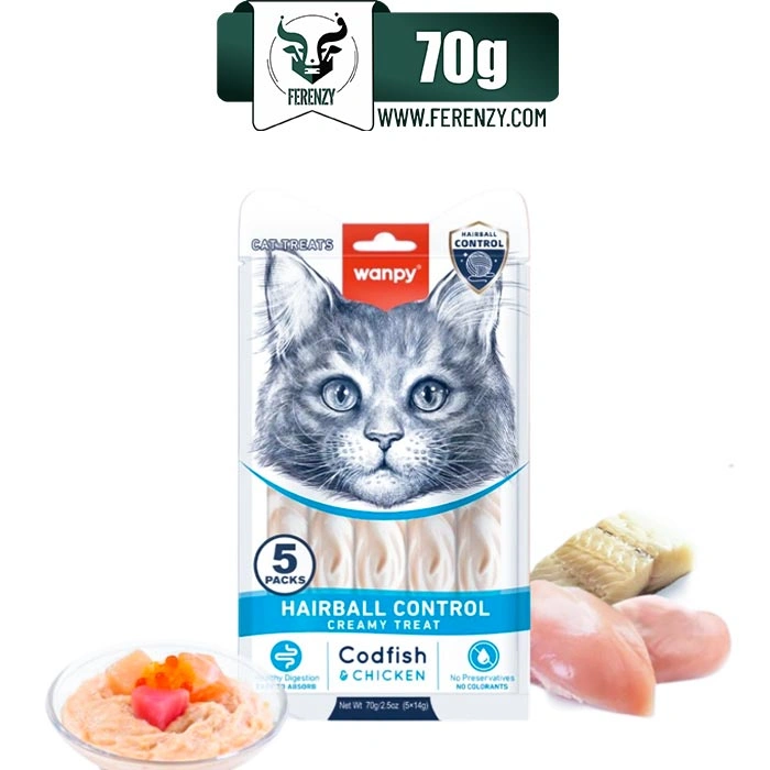 بستنی گربه بالغ ونپی طعم مرغ و ماهی کاد مدل کنترل موهای گلوله شده