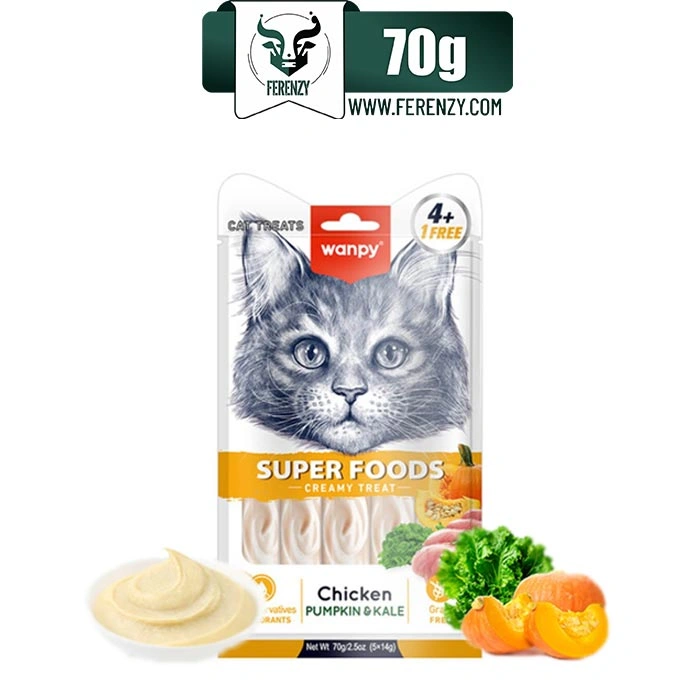 بستنی گربه ونپی طعم مرغ و کدو حلوایی و کلم مدل سوپرفود